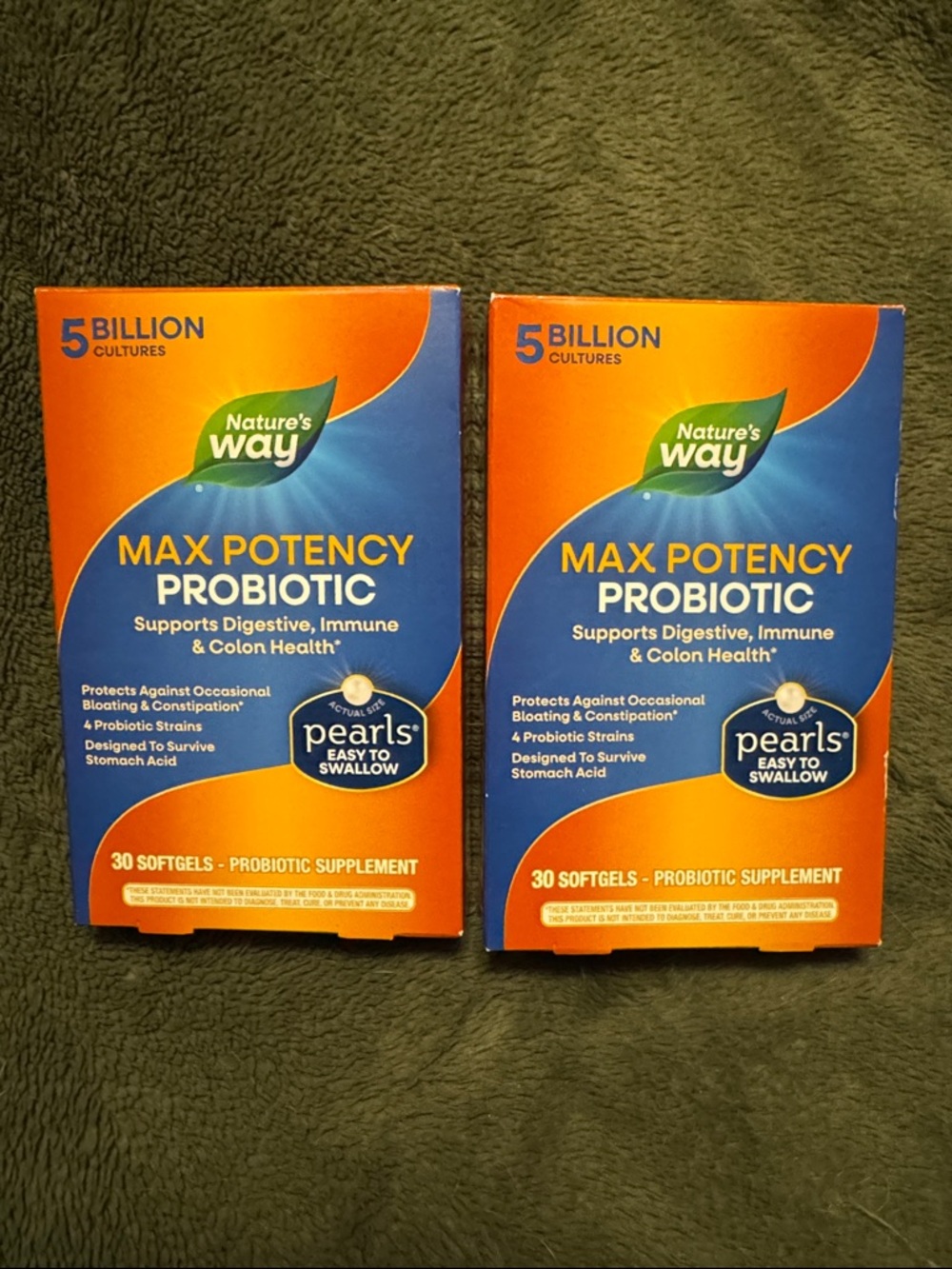 Nature's Way Probiotic Pearls Max Potency Digestive & Immune Supplement Lot of 2